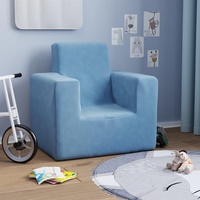 vidaXL Kindersofa Blau Weich Plüsch