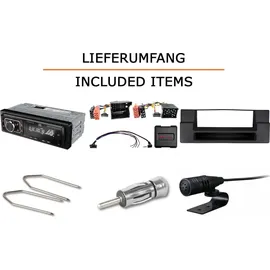 JUST SOUND best choice for caraudio Autoradio Einbaupaket JBL Celebrity 150 passend für BMW X5 E53 + Business Radio Schwarz | Bluetooth USB