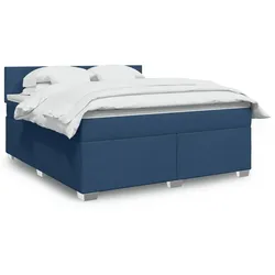 Boxspringbett mit Matratze Blau 180x200 cm Stoff