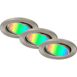 Briloner Einbauleuchte 3er Set rund silber
