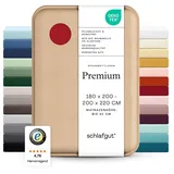 schlafgut Premium Baumwolle 180 x 200 - 200 x 220 cm red deep