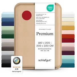 schlafgut Premium Baumwolle 180 x 200 - 200 x 220 cm red deep
