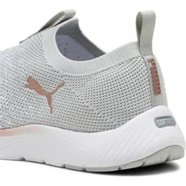 Puma Softride Remi Slip-on Knit Wn's Road Running Shoe, Ash Gray Puma White Rose Gold, 41