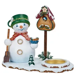 Hubrig Volkskunst GmbH Räuchermann Schneemann 14 cm braun