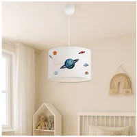 lux.pro Kinder Hängeleuchte Rugby Weiß mit Planeten-Motiv lux.pro