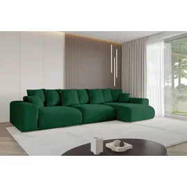 altdecor Ecksofa Cord mit Schlaffunktion 2-Sitzer Grün