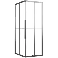 vidaXL Duschkabine Halbmatt ESG 90x70x180 cm Schwarz