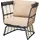Garden Pleasure Paros beige, B:69,5cm H:150cm T:83cm, Kissenbezug: 100% Polyester, Sessel, Relaxsessel, BxTxH: 69,5x83x150 cm, überdacht