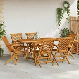 vidaXL Garten-Essgruppe Teak 7-tlg. braun
