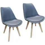 Hti-Living Esszimmerstuhl Atlanta Webstoff grau 2er Set