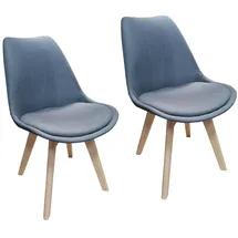Hti-Living Esszimmerstuhl Atlanta Webstoff grau 2er Set