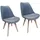 Hti-Living Esszimmerstuhl Atlanta Webstoff grau 2er Set