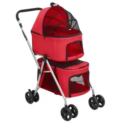 VidaXL Hundewagen 83x48x97cm (L x B x H) rot