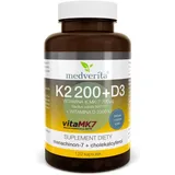 MEDVERITA Vitamin K2 MK-7 200mcg+ D3 2000IU 120 Kapseln