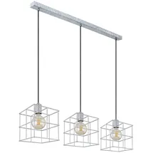 GLOBO Hängeleuchte Wohnzimmerleuchte Pendellampe Esszimmerlampe Küchenleuchte, 3 Flammig höhenverstellbar, Metall zink, E27, L 95 cm