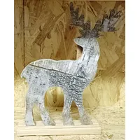 Weihnacht Deko Holz Hirsch 2er Set ca 24 & 28 cm