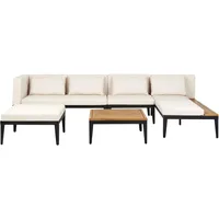 Beliani Lounge Set 3-Teilig Links Hellbraun zertifiziertes Akazienholz u.