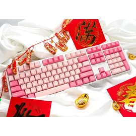 Ducky One 3 Gossamer Pink Gaming Tastatur - MX-Ergo-Clear US Englisch Pink Weiß