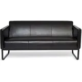 HJH Office Loungesofa BALI BLACK Kunstleder glatt, 3-Sitzer, schwarz