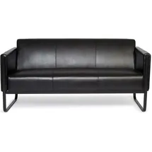 HJH Office Loungesofa BALI BLACK Kunstleder glatt, 3-Sitzer, schwarz