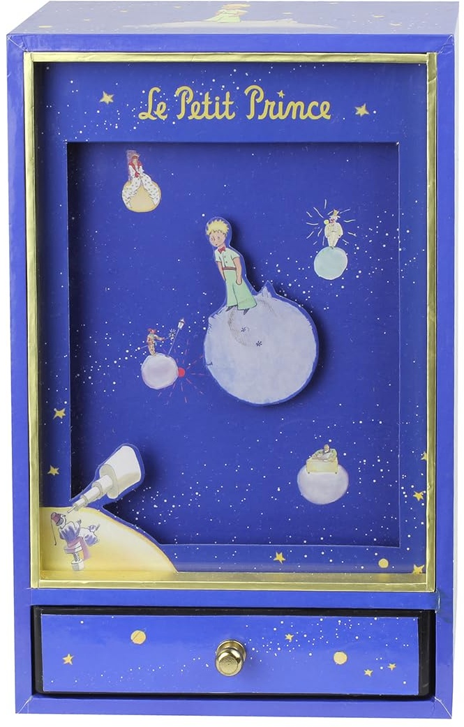 Trousselier - Der kleine Prinz Saint Exupery - Traditionelle Spieluhr - Ideales Kindergeschenk - Magnet - Nachtmusik von Chopin - Farbe blau