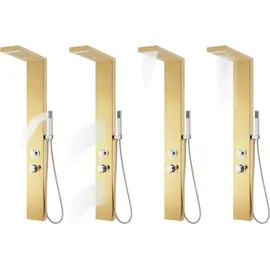 vidaXL Duschpaneel-System Edelstahl 201 Golden