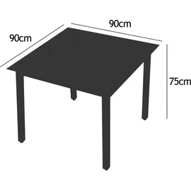 CASARIA Bern Set 5-tlg. anthrazit Tischplatte weiß