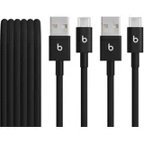 Apple Beats USB-A zu USB-C gewebtes Kabel 1.5 m Bolt Black (2-Pack)