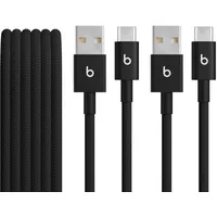 Apple Beats USB-A zu USB-C gewebtes Kabel 1.5 m Bolt Black (2-Pack)