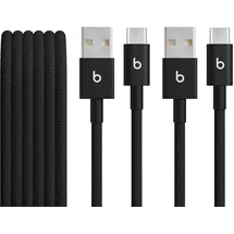 Apple Beats USB-A zu USB-C gewebtes Kabel 1.5 m Bolt Black (2-Pack)