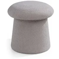 Home4You Hocker Teddystoff Ø 44 x 46 cm Hellgrau
