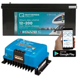 Victron Energy Q-Batteries LiFePO4 12,8V 200 Ah mit Victron Orion-Tr Smart 12/12-30A Ladebooste...