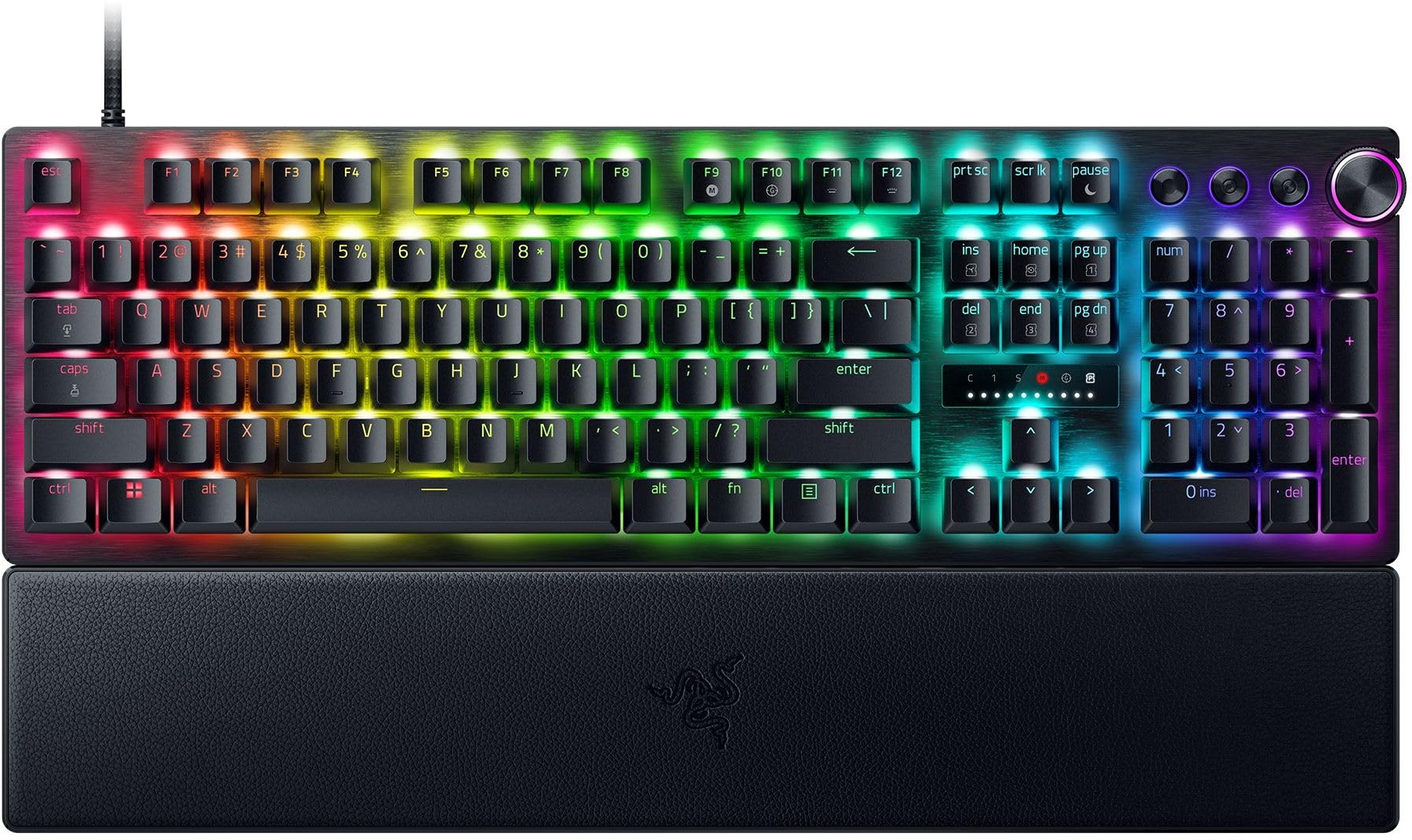 Razer Huntsman V3 Pro - Analoges optisches E-Sport-Keyboard (Multifunktionaler digitaler Drehregler & Steuerungstaste, Texturierte Doubleshot-PBT-Tastenkappen) US-Layout | Schwarz