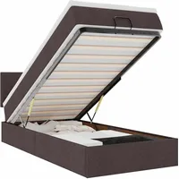 VidaXL Ottomane Bett mit Matratze & LEDs Dunkelbraun 90x200