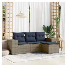 vidaXL Gartensofa-Set 4-tlg. grau Polyrattan