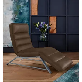 W.Schillig Relaxliege daily dreams Leder/Polyester 75 x 91 x 170 cm Braun mit Kissen