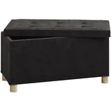 VCM Truhenbank Sizos L Schwarz 76 x 38 x 40 cm