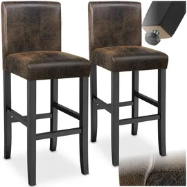 Tectake Barstuhl Kunstleder gepolstert braun 2er Set