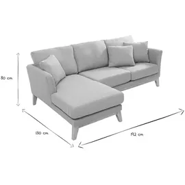 miliboo Eckcouch Polyester 2-Sitzer Lagunengrün