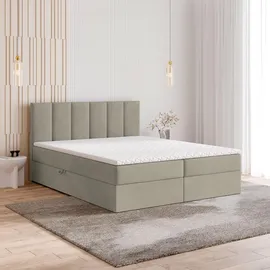 masseno Boxbett, Beige, Holz, 140x200 cm Schlafzimmer, Betten, Boxspringbetten