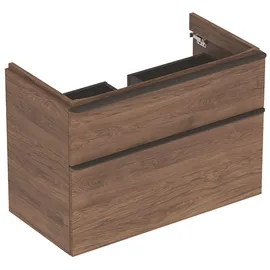 Geberit Waschtischunterschrank 2 Schubladen 88,4 x 61,7 x 47 cm Nussbaum hickory