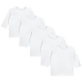 TupTam Baby Jungen Langarmshirt 5er Pack, Farbe: Weiß, Größe: 68 - 68