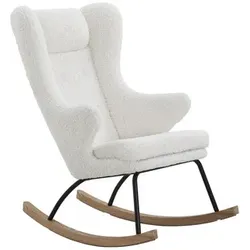 SalesFever Schaukelstuhl, BxH: 66 x 106 cm, Teddyfell/Metall/Esche - weiss