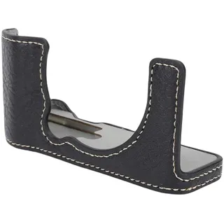 X-M5 Leder-Halbhülle, Schwarze Schutzhülle für Halbe Kamera für Fuji X-M5 mit Schultergurt