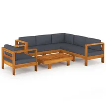 vidaXL Garten-Lounge-Set 7-tlg. grau Akazienholz