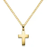 HOPLO Kreuzanhänger Anhänger Kreuz 585 Gold mit Kette 2,6 mm 585 Gold, Made in Germany