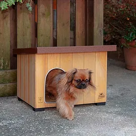 Ferplast Hundehütte Baita 50, Hundehaus aus Kiefernholz, 56x46,5x41,5cm