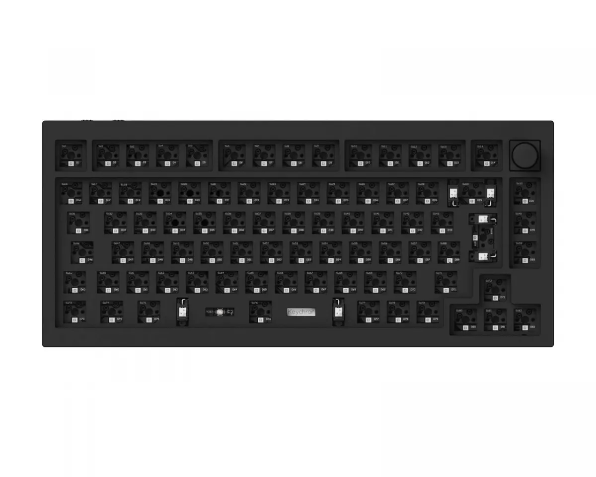 Keychron Q1 Max QMK 75% RGB ISO Barebone Kabellos Tastatur - Carbon Black