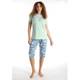 Götzburg Pyjama Kurzarm mit Motiv grün L (40)