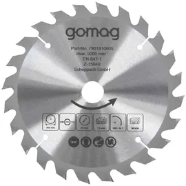 gomag Kreissägeblatt Ø 165 mm 20 x 1 x 1,6 mm 24 Zähne
